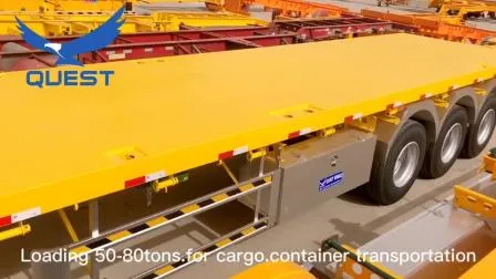 Vehículo Quest de plataforma plana de 3 ejes, contenedor semicontenedor de 40 toneladas y 40 pies