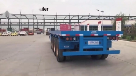 Remolques de contenedores de 3 ejes y 13 m, semirremolque usado de plataforma plana