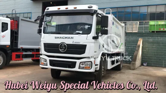 Shacman L3000 4X2 14cbm 10 toneladas hidráulicas de alta relación de compresión de residuos sólidos residenciales camión compactador de basura comprimida